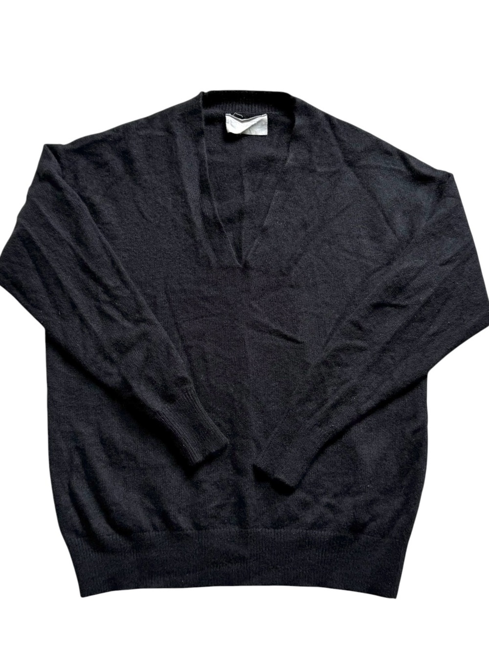 Everlane V Neck 100% Cashmere Sweater Size Medium Black Pullover Minimalist